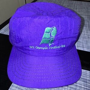 Vintage St.Louis Missouri Snapback Hat US Olympic Festival Cap Purple Teal 90s